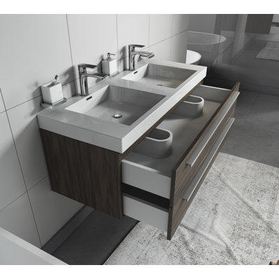 Belfry Bathroom 120 cm breiter wandmontierter Doppelwaschtisch Kailyn